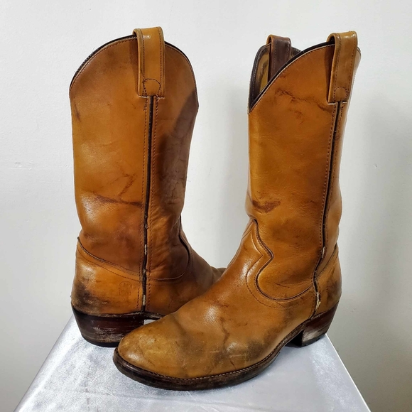 Vintage Other - Steel Cap Vintage Leather Cowboy Boots